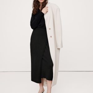 Merino Wrap Midi Skirt