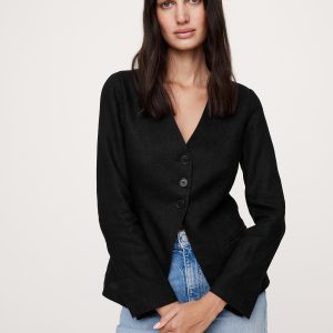 Linen Blazer Top