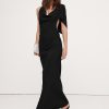 Stretch-Crepe Asymmetrical Open-Back Maxi Dress